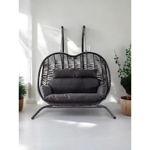 Pop Bahçe Ve Balkon Salıncağı Çift Kişilik Antrasit Antrasit