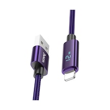 Hoco. U125 1.2m Benefit Usb To Lightning Şarj Data Kablosu - Mor