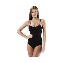 Kadın Siyah 6'lı Paket Pamuk Siyah Ip Askılı Kancalı Body Zıbın 001