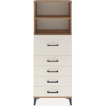 Arges Dolap 2 Raflı 5 Çekmeceli 60x30x163 Çam-aytaşı Atlas Çam