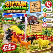 Oyuncak Çiftlik Hayvanları Seti Çiftlik Hayvan Figürleri Çit Ve Ağaç Aksesuarları Eğlenceli Çiftlik Oyuncağı
