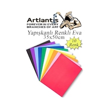 Yapışkanlı Eva 35x50 Cm 10 Renk 1 Paket Yapışkanlı Eva Süngeri 10'lu Okul Kreş Anasınıfı Elişi Etkinlikleri