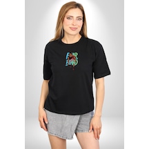 Sakaldan Korkmak Yazılı Basketbol James Harden Star Siyah Oversize Unisex Ön Orta Minimal Baskılı Tişört Siyah