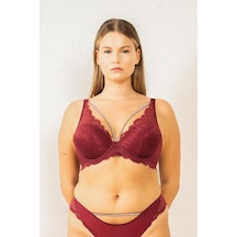 Magic Form Yakası Çapraz I Pli Taşlı Destekli Sütyen - 4686 Bordo - 512787334 Bordo