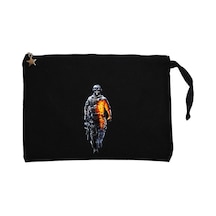 Call Of Duty Skull Warrior Siyah Clutch Cüzdan / El Çantası Siyah