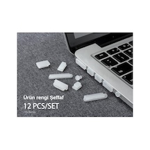 Macbook Toz Koruyucu Silikon Port Tıpa Seti 12 Si Bir Arada Usb-a Magsafe Hdmı Sd Uyumlu Eski Nesil Retina Kasa Şeffaf