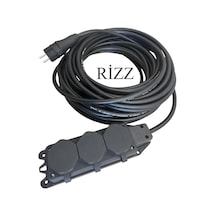 60 Metre 3'lü Grup Priz 3x1.5 Mm Cca Ttr Siyah Renk Topraklı Kauçuk Seyyar Elektrik Kablosu 1