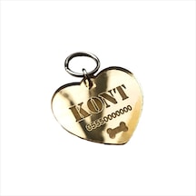 Negelsin Köpek Künye Isimlik Kalp Model Gold Aynalı