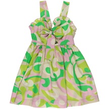 Panço Kız Çocuk askılı Elbise Yeşil 001