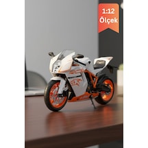 Ktm 1190 Rc8 R Beyaz Model Motorsiklet 1:12 Ölçek İnce Detay Diecast Çok Renkli