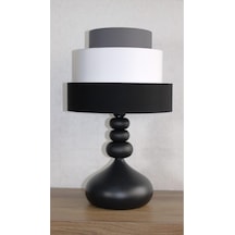 Özel Tasarım Masa Abajuru 3 Katlı Pasta Siyah