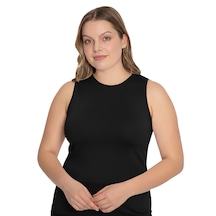 Lüx Drm Bayan Bambu Kolsuz Battal Beden Body Atlet 3741 Siyah