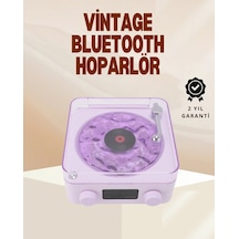 Hubrendy Tekno Retro Pikap Hoparlör Şarjlı Kablosuz Projektör Ve Gece Lambası