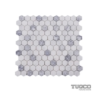 1’’ Hexagon Muğla B. - Gümüş Eskitme Mermer Mozaik