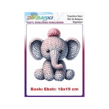 Örgü Görünümlü Ütü İle Yapışan Tişört Tekstil Baskı 3195