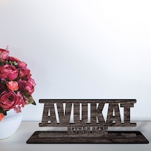 Kişiye Özel Mesleki Avukat Ahşap Masa İsimliği - A3