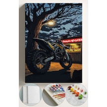 Sayılarla Boyama Seti Numaralı Tuval Fırça Boya 40x50 Cm - Road Motor