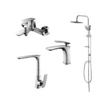 Newarc Slim121521-12 Lavabo Banyo Evye Bataryası Duş Ünitesi Set