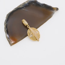 Ferizz Ajda Charm Çelik Altın Kaplama Kadın Taşlı Model-chr-101 Gold