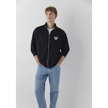 Mavi Logo Full Zıp Sweatshırt Siyah