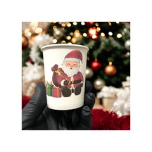 2025 Merry Christmas-yılbaşı Konseptli Tek Kullanımlık 7 Oz 50 Adet Karton Bardak 1