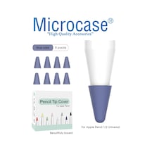 Microcase Pencil 1-2 Uyumlu Stylus Kalem Ucu Koruyucu 8In1 Mavi