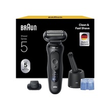 Erkekler İçin Braun Series 5 Elektrikli Tıraş Makinesi, Islak Ve Kuru Tıraş Makinesi, Turbo Ve Standart Mod, Smartcare Temizleme İstasyonlu Tıraş Makinesi, Hassas Düzeltici, Su Geçirmez, 52-n7200cc, Siyah