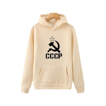 Fildişi Erkekler Kapüşonlular Turuncu Pembe Mor Sonbahar Yeni Cccp Mektup Baskı Rahat Tişörtü Erkek/kadın Kapüşonlular Tişörtü Fildişi