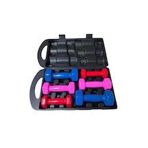 10 Kg Vinly Kaplı Dipping Dumbbell Set Kadınlar İçin Çantalı Damb