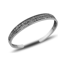 Gümüş Ayetel Kürsi Yazılı Ayarlanabilir Bileklik Gümüş - Rose Gold
