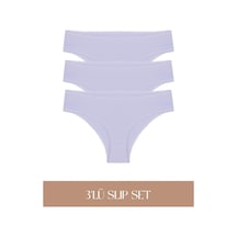 Cotvie Lila Pamuklu Slip 3'lü Set Külot Lila