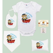 BK Kids Kişiye Özel İsimli 6 Parça Bebek Body Zıbın Battaniye ve
