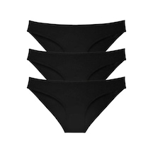 3 Adet Süper Eko Set Likralı Kadın Slip Külot Siyah Diğer