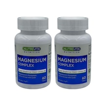 Nutrivita Nutrition Magnesium Complex 2x60 Tablet Magnezyum Kompleks Taurat Bisglisinat Malat Sitrat Vitamin B6
