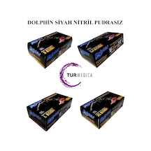 Dolphin Siyah Pudrasız Nitril Eldiven 20 x 100'lü Siyah