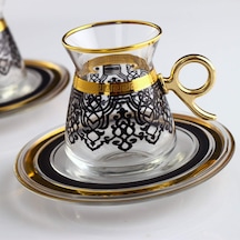 Fantasia Ilayda Yaldızlı Dekorlu 6 Kişilik Çay Bardağı Takımı