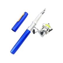 1.8 M Mavi Taşınabilir Mini Kalem Tipi Balıkçılık Kamışı Seti - Alüminyum Alaşımlı Gövde Ve Frp Kamış