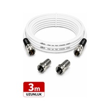 Uptech Hd Uydu Anten Kablosu 3 Metre F Konnektörlü Full Hd 4k Tv Kablosu