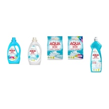 Aquabor Doğal Mineralli Sıvı Renkliler + Sıvı Beyaz + 4 Kg Beyaz + 4 Kg Renkliler + Elde Bulaşık 5 Li Set