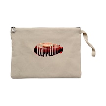Led Zeppelin Zeplin Krem Clutch Astarlı Cüzdan / El Çantası Krem