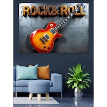 Rock & Roll Gitarı Dekoratif Kanvas - Mdf Ahşap Tablo