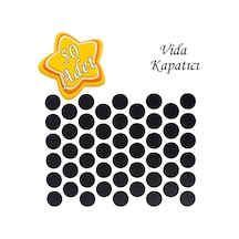 50 Adet Siyah Vida Kapatıcı Yapışkanlı Vida Tapası Tıpası Kapağı Vida Gizleyici