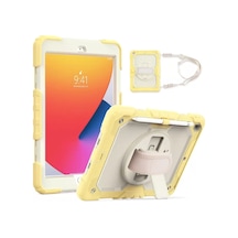 Newface Apple iPad Uyumlu 10.2 7.nesil Kılıf Strap New Tablet Kapak - Sarı Tablet Kılıfı