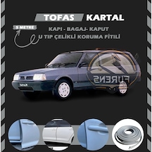 Tofaş Kartal Oto Araç Kapı Koruma Fitili 5 Metre Parlak Gri Renk