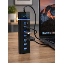 7 Girişli Usb 3.0 Hub 5gbps Led Göstergeli Usb Çoğaltıcı