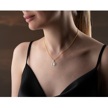 925 Ayar Özel Pırlanta Kutup Yıldızı Kolye Gold,rodaj,rose