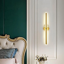 Altın İskandinav Modern Minimalist Oturma Odası Arka Plan Duvar Dekoratif Lamba Merdiven Otel Koridor Geyik Kafası Duvar Lambası 60cm Altın