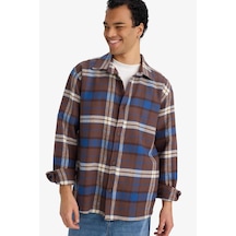 Defacto Regular Fit Flanel Uzun Kollu Gömlek G4322ax25wnbn337 Kahve-bn337