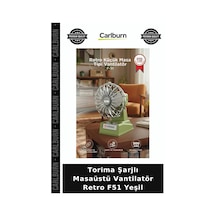 Özel Seri Torima Şarjlı Masaüstü Vantilatör Retro F51 Yeşil Küçük Ofis Fan