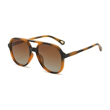 Zoreya Leopar Desenli Kahverengi Cam Vintage & Retro Unisex Güneş Gözlüğü